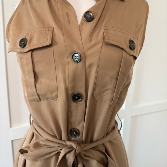 Banana Republic Khaki Midi Dress. - Picture 3 of 6